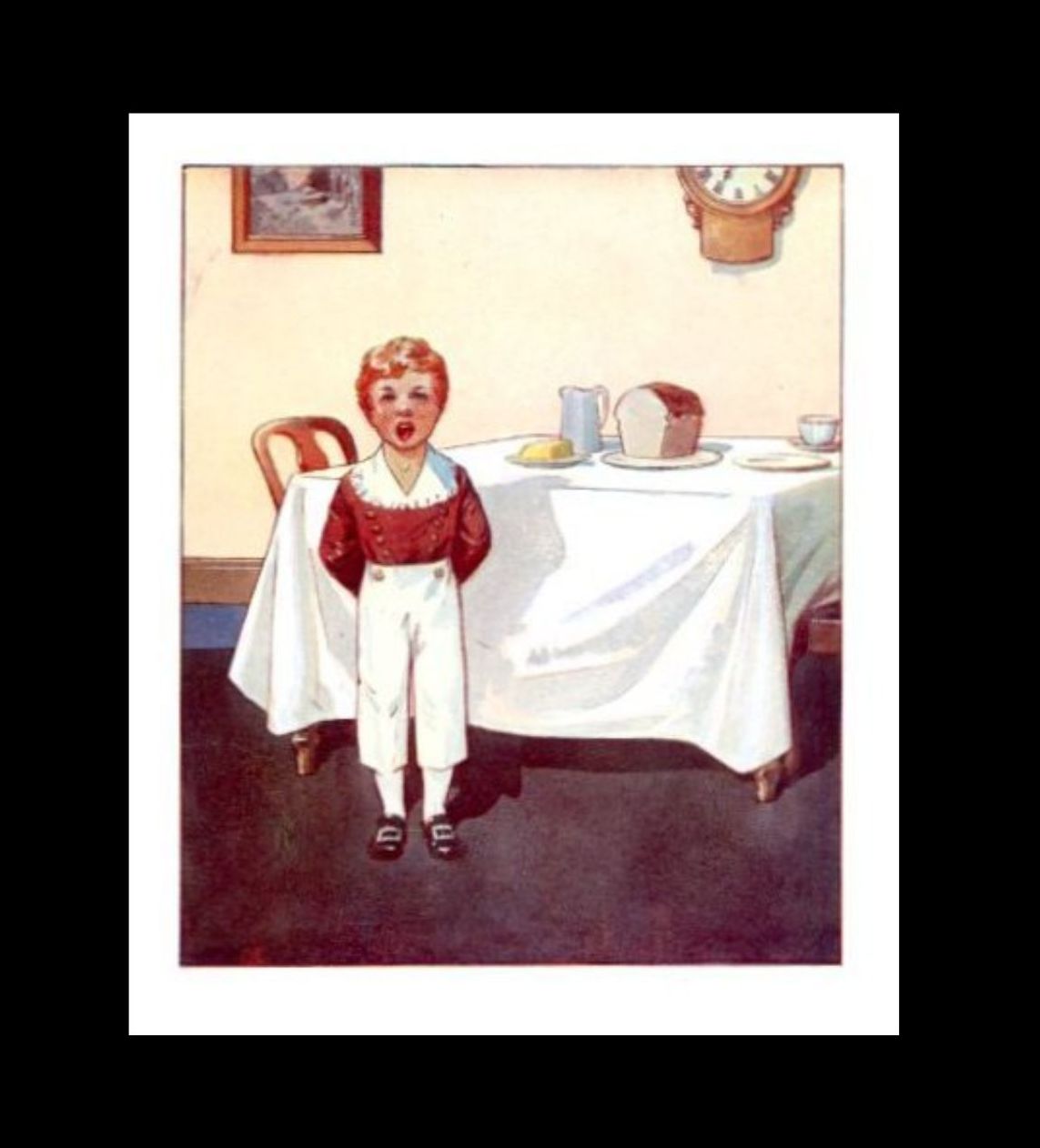 Vintage "Little Tommy Tucker" Nursery Rhyme Small Rare Illustration