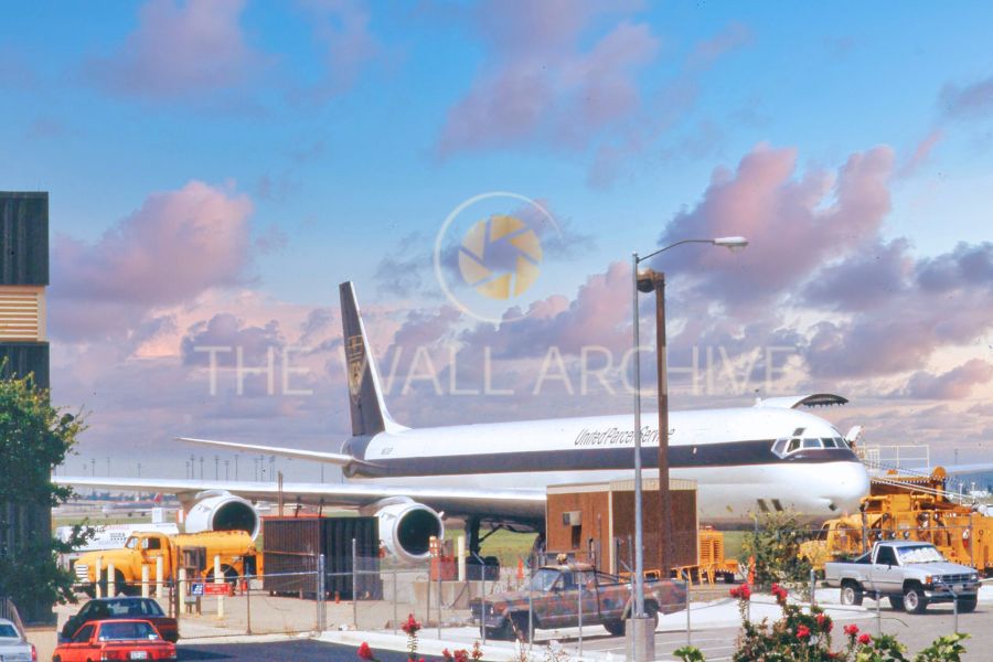 United Parcel Service (UPS) Douglas DC-8, Captured at Dallas/Fort Worth International Airport in August 1991 -- 8" x 6" Mount - featuring a 6" x 4" Photo Ready for Framing - Free Post In The UK- Free Post In The UK