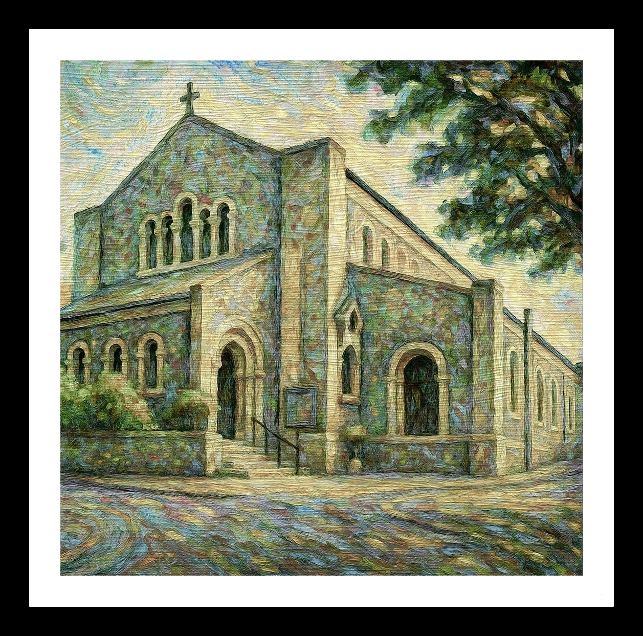 Holy Trinity Church, Broadstairs – Abstract Digital Art Print (8x8 in 12x12 Frame)