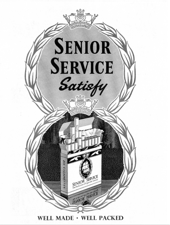 Senior Service Cigarettes – Vintage British Tobacco Advertising Print