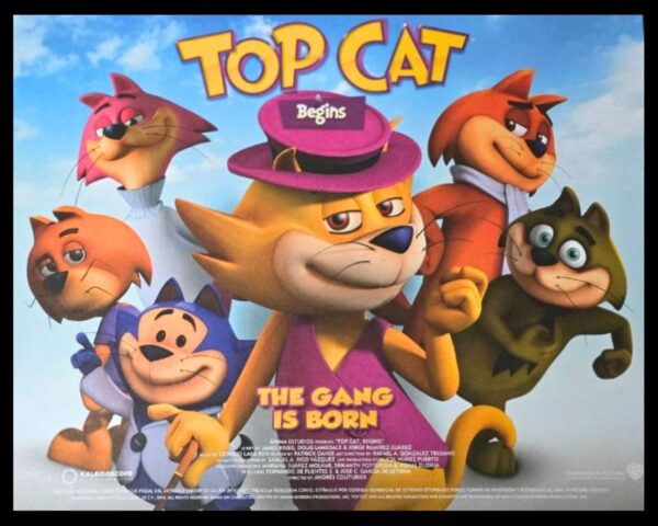Top Cat Begins vintage advertisement print mounted on black card