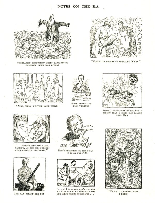 Punch Magazine 1941 cartoon page showing British WWII satire and illustration